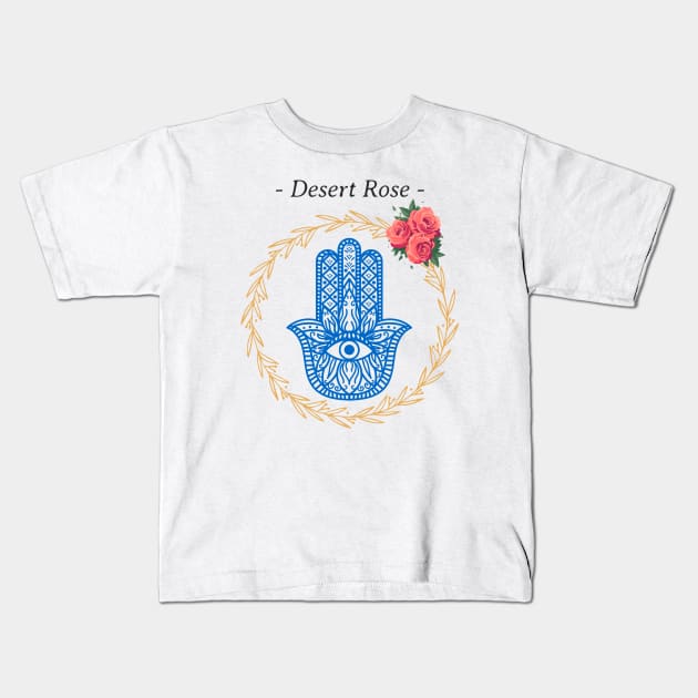 Desert Rose Arab Middle eastern Girl Hamsa Evil Eye Kids T-Shirt by Tip Top Tee's